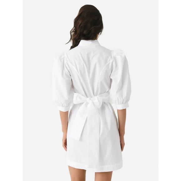 NEW DESTREE amoako poplin short dress in white - Picture 3 of 4